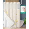 thumbnail image 2 of No Hook Shower Curtain with Snap in Liner, Abstract Sun Moon and Stars Retro Linen Hotel Shower Curtains for Bathroom, Washable Shower Curtain Liner Set with Mesh Top Window, 72"x72", 2 of 6