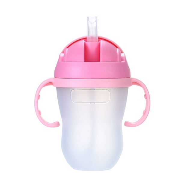 Botella de agua para bebé de 240 ml / 8 oz con alimentación de boca ancha con pajita