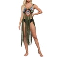 thumbnail image 1 of VISgogo - Bikini para mujer, sin mangas, para playa, con borlas caladas, vestido de verano VISgogo  moda, 1 of 7