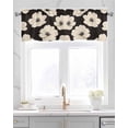 thumbnail image 2 of Beige Elegant Floral Kitchen Valances for Windows Farmhouse Linen Window Valance Curtain for Living Room Window Treatment Farmhouse Vintage Flowers Valance Rod Pocket Topper Drape, 60 x 18 Inch, 2 of 6