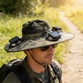 thumbnail image 5 of 2-in-1 Hands-Free Hat Fan with UPF 50+ Wide Brim, Dual Solar Fans Sun Hat with USB Charging & Adjustable Speeds for Fishing, Hiking & Outdoor Activities,Military Green,42cm / 16.5in, 5 of 8
