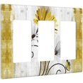 thumbnail image 2 of xianyou-Yellow Flower 3 Gang Light Switch Plate Cover Triple Rocker Decorative Abstract Wall Plate GFCI Electrical Switchplate for Kitchen Bathroom Home Decorate, 2 of 4