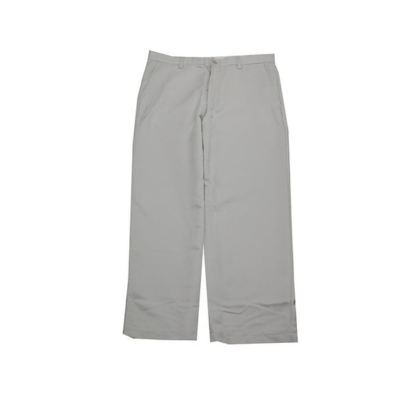 Greg Norman Men's White Fog Micro-Fiber Flat-Front Pants 32