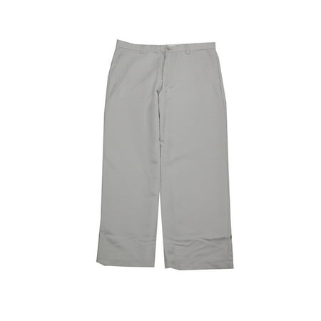 - Greg Norman Men's White Fog Micro-Fiber Flat-Front Pants 32