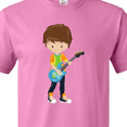 thumbnail image 4 of Inktastic Rock Boy, Brown Hair, Boy Playing Guitar In Band T-Shirt, 4 of 5