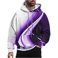 thumbnail image 2 of Sudadera con capucha para hombre, estilo casual, con cuello redondo, estampado, manga larga, blusa de poliéster, 2 of 6