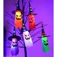 thumbnail image 6 of Halloween Colorful String Lights, Hanging Lighted Wizard Hat Ghost Lights, Waterproof , Battery Powered, Suitable for Indoor and Outdoor Halloween Decorations, 6 of 10