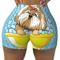 thumbnail image 2 of Lsque Dog Takes a Bath in the Bathtub Pattern High Waisted Biker Shorts for Women-Tummy Control Fitness Athletic Workout Running Yoga Gym Shorts,Moisture-Wicking-Large, 2 of 9