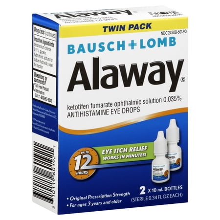 Alaway antihistamine eye drops, 0.34 ounces, twin pack
