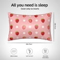 thumbnail image 4 of KLL Strawberries Pattern Silk Pillowcase for Hair and Skin Standard Size 20"X 30" Soft Breathable Pillow Covers for Sleeping, 4 of 6