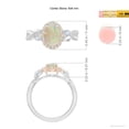 thumbnail image 6 of Angara Natural Opal Ring - Oval Opal Twisted Vine Ring with Diamond Halo in 14K White & Rose Gold for Women | October Birthstone Jewelry (Ring Size = 10), 6 of 10