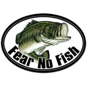 Oval Fear NO Fish Largemouth Bass Fishing 3M Reflective sticker