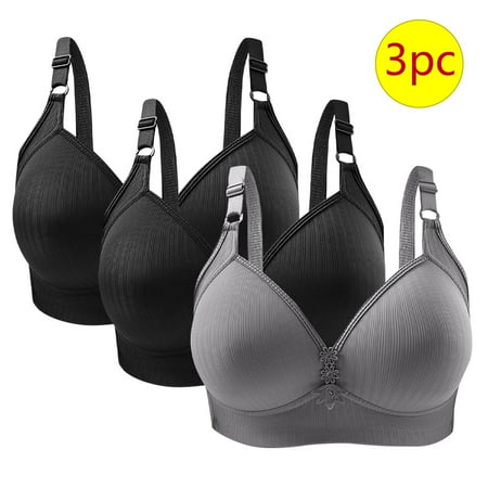 LLYWEY Wireless Bralette Discounts Sports Bras Ladies Full Coverage Bra Style-1240 Women Multiway Bra Feature Adult Female Yoga Sports Bras Black 38B