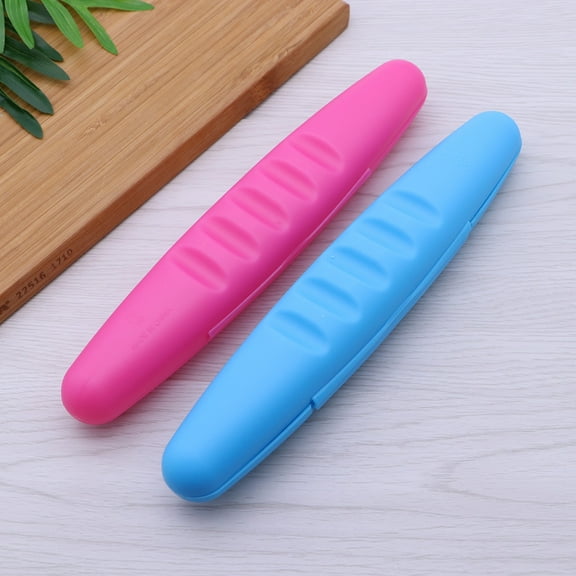 WHAMVOX  2 Pcs Toothbrush Box Toothbrushes Holder Travel Case Toiletries Red