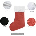 thumbnail image 3 of Coolnut 17.7 Inch Christmas Stockings, Orange Solid Color Presonalized Large Stocking Sock for Family Holiday Xmas Party Decorations 1PC, 3 of 7