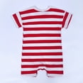 thumbnail image 6 of WRKEKC Baby Girl Casual Romper, Toddler Girl Summer Jumpsuit, Toddler Kids Girls Boys Short Sleeve Stripe Print T-Shirt Jumpsuit Romper, 6 of 8
