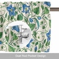 thumbnail image 6 of Summer Blue Flower Valance Curtain Vintage Country Watercolor Floral Green Leaf Window Valances Rod Pocket Short Curtains Window Treatments for Kitchen Bedroom Bathroom Laundry 42" x 18", 6 of 9