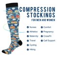 thumbnail image 2 of FORMRS Womens Knee High Socks Casual Long Thick Travel Daily Wear, 1 Pair, Blue Cute Train Pattern, 2 of 6