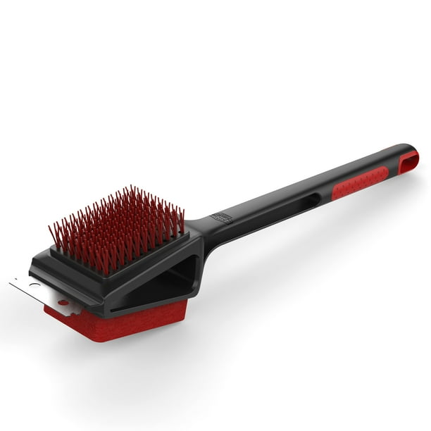 Expert Grill Grill Brush, Soft Grip 3in1 Barbecue Cleaning Brush