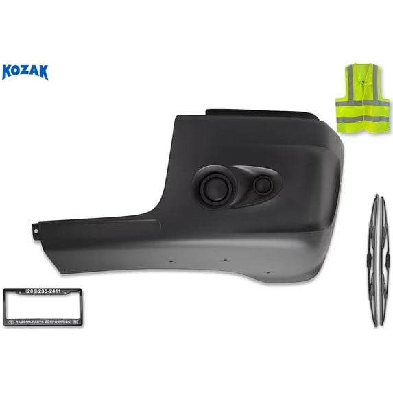 Front Bumper End Corner Plastic w/out Fog Light Holes (Left Driver Side) Compatible with Freightliner Century 2005-2011