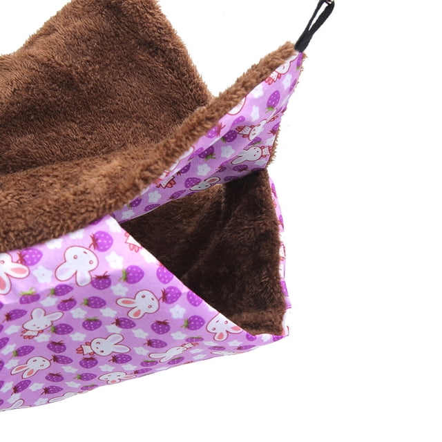 Purple Double Layer Interlayer Warm Hammock Hanging Bed House Sleeping Bag For Squirrel Small Pets