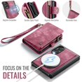 thumbnail image 6 of CaseMe Leather Case for Samsung Galaxy Z Fold8,2 in 1 Detachable Wallet Case with 8-Card Holder Zipper Bills Slot,Magnetic Flip Cover Phone Cases,Red,For Galaxy Z Fold8, 6 of 12
