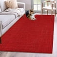 thumbnail image 2 of Red Burlap Texture Area Rug 3x5 FT, Non Slip Entryway Bedside Carpet, Farmhouse Vintage Red Washable Soft Floor Carpet Indoor Mat Non-Shedding Throw Rug for Dorm Kitchen Home Office, 2 of 9