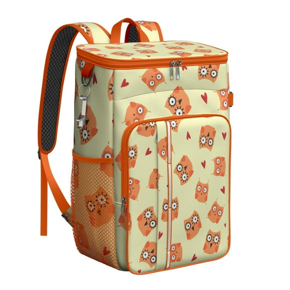 Cute Owl Cartoon Design Backpack Cooler, Insulated Leakproof Cooler Bag, Waterproof Lunch Backpack for Students, Picnic, Beach, Road Trips