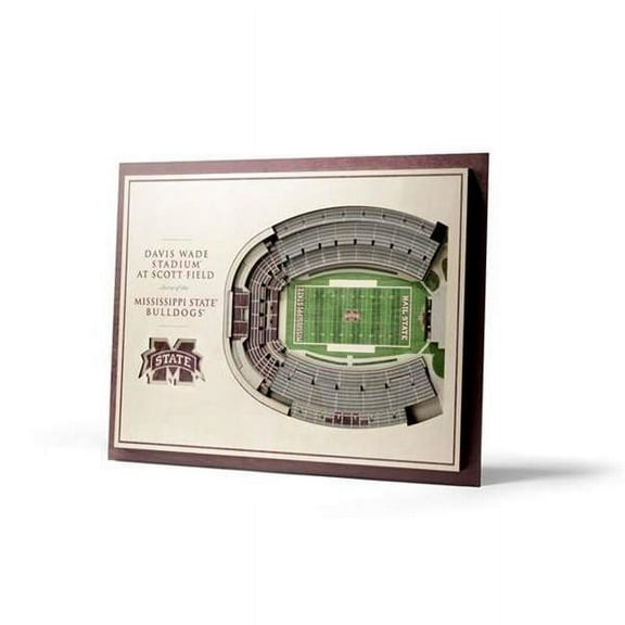 Mississippi State Bulldogs 17'' x 13'' 5-Layer StadiumViews 3D Wall Art