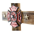 thumbnail image 2 of Pine Ridge Firefighter Fire and Rescue Wall Cross Home Decor- Religious Christian Wood Look Maltese Decoration with Star Accents and Fireman Shield Centerpiece -Volunteer Department Gift Collectibles, 2 of 4