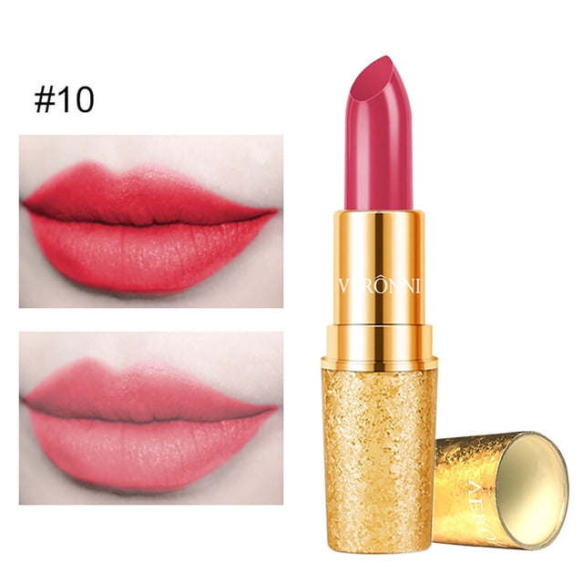 Xihbxyly Lápiz Labial Hidratante Aterciopelado Mate Gold Tube Lápiz Labial Mate