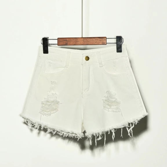 PInxai Womens Jean Shorts Plus Size Mid Waisted Denim Shorts Loose Hole Ripped Streetwear Shorts with Pockets