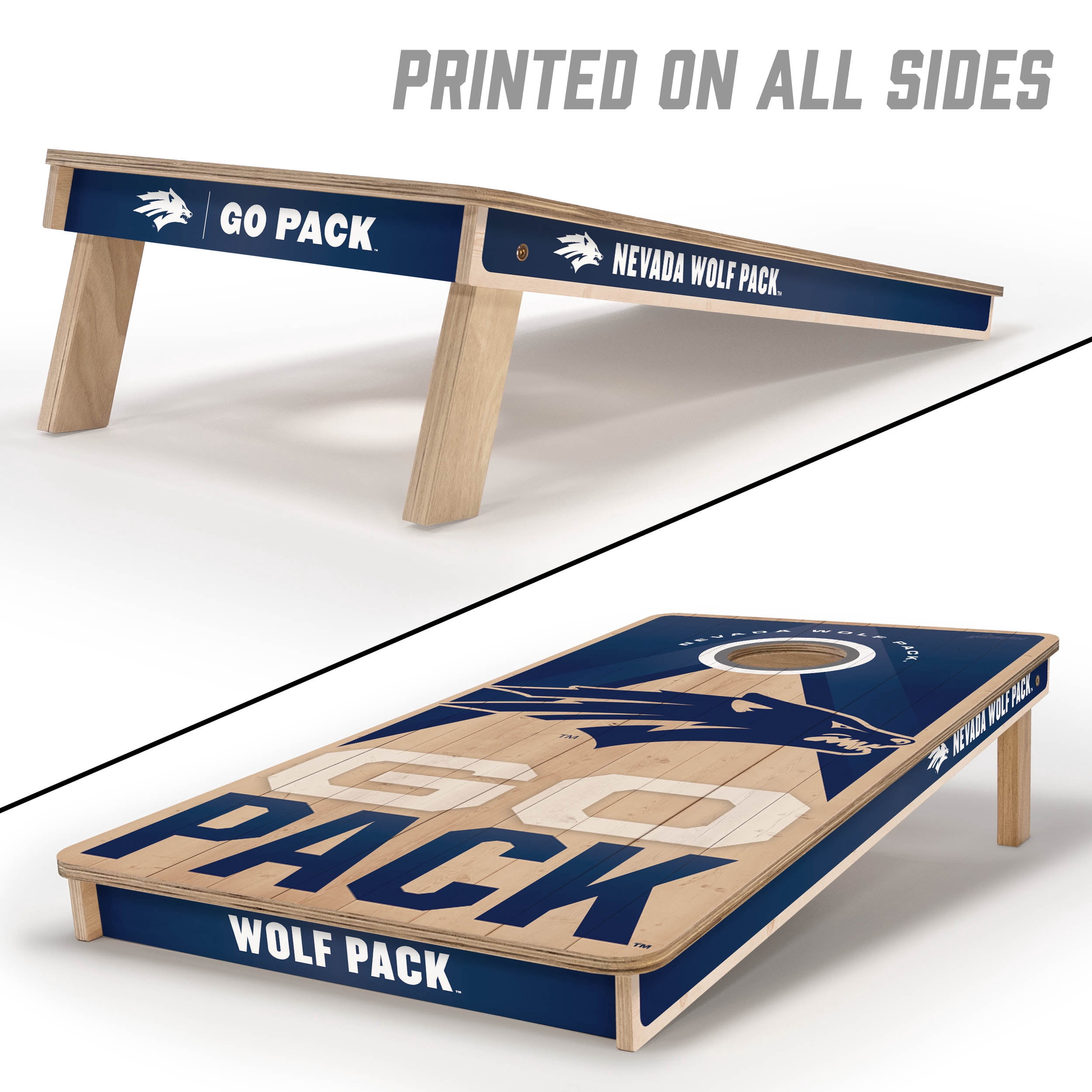 YouTheFan NCAA Nevada Wolf Pack 2X4 Slogan Series Cornhole NO BAGS