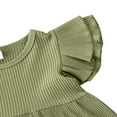 thumbnail image 4 of Kid Baby Girls Dress Solid Ruffles Sleeve Pocket Knee Length A-Line Dress, 4 of 6