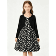 thumbnail image 2 of Lanbubble Girls 2 Piece Dress Set Sleeveless Bubble Dress with Cardigan & Side Pockets for Party Daily Wear Size 5-12Y, 2 of 9
