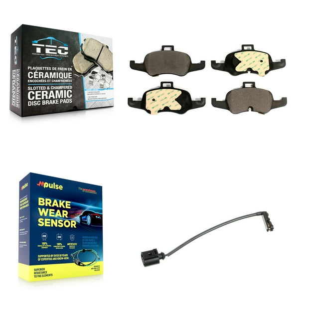 TEC Front Ceramic Disc Brake Pads and Wear Sensors Kit for Car 2016 2018 Audi TTS Quattro 2.0L KTW-100070