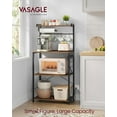 thumbnail image 2 of SONGMICS HOME Kitchen Bakers Rack with Power Outlet, Coffee Bar 4-Tier with 8 S Hooks, Microwave Stand, Adjustable Shelf, for Small Spaces, Rustic Brown and Ink Black UKKS014K01, 2 of 6