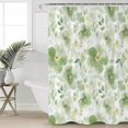 thumbnail image 2 of Extra Long Shower Curtain 72x84 Inch, Sage Green Flower Shower Curtain Waterproof Bathroom Decor Abstract Garden Botanical Leaves Fabric Bath Curtain Set Accessories with Hooks, 2 of 6