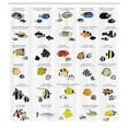 thumbnail image 3 of Ambesonne Fish Shower Curtain, Underwater Aquatic Species, 69"Wx70"L, Yellow Blue Black, 3 of 5