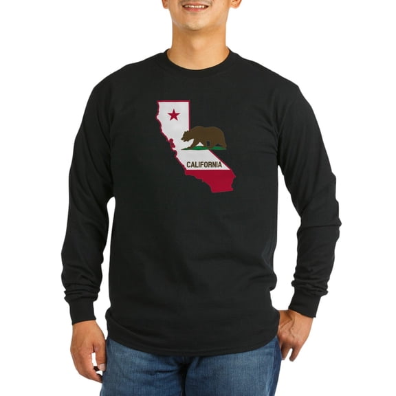 CafePress - CALI STATE W BEAR Long Sleeve T Shirt - Long Sleeve Dark T-Shirt