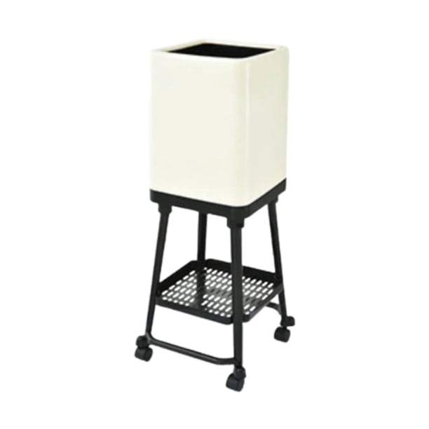 Cubo de basura con ruedas Papelera Cubo de basura Creativo Hogar Versátil Patas altas Negro