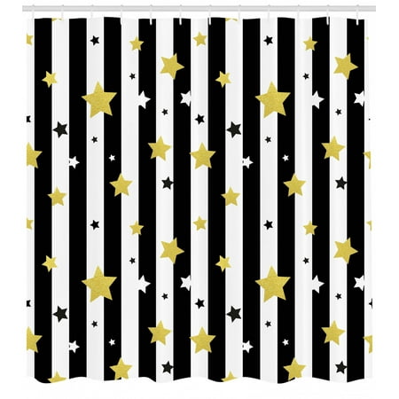 Gold And White Shower Curtain Christmas Birthday Party Themed