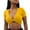 Yellow, variant on Vetement Femme ete 2025 Women V Neck Sexy Solid Color Short Sleeve Knotted Cropped Navel Slim Fit Tops Medium Shirt Compression Shirts for Women Long Sleeve Loose Casual T Shirt Loose Fit Top M