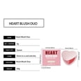 thumbnail image 3 of Heart-Shaped Dual-Color Blush in Pink, Floral Face Powder with Matte and Shimmer, Buildable Cheek Contour Compact for Rosy Flush – 3g, 3 of 7