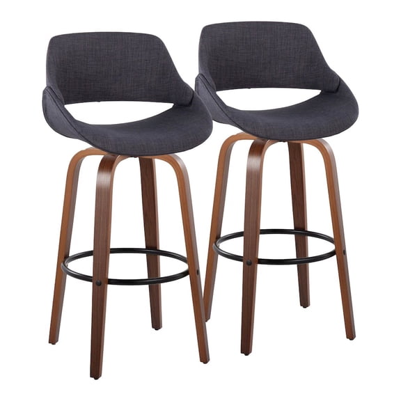 LumiSource Fabrico 30" Fixed-Height Barstool - Set of 2