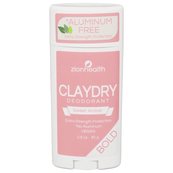 Zion Health, Bold, ClayDry Deodorant, Sweet Amber, 2.8 oz