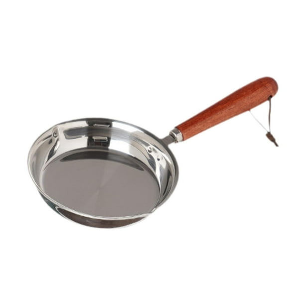 Sartén redonda para tortillas, panqueques y tortillas de acero inoxidable de fondo plano. 13 centímetros
