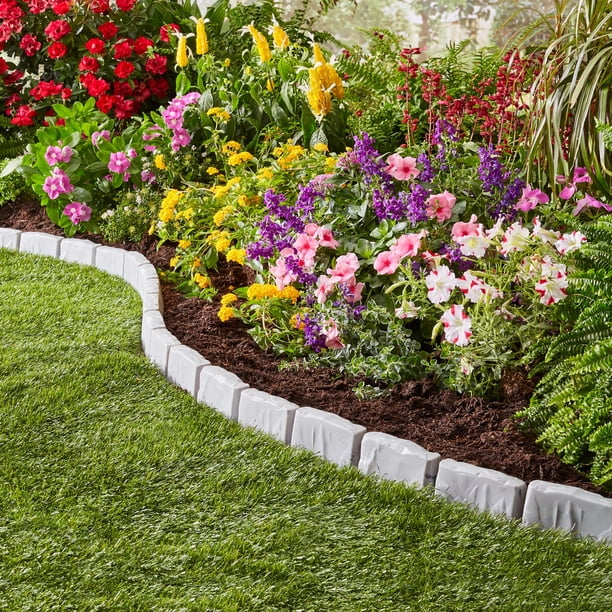 Expert Gardener Faux Stone No-Dig Landscape Edging, 10-ft
