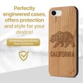 thumbnail image 2 of Case Yard Wooden Case Outside Soft TPU Silicone, Slim Fit Shockproof Wood Protective Phone Cover for Girls Boys Men and Women, Supports Wireless Charging California Grizzly Design case for iPhone-SE, 2 of 7