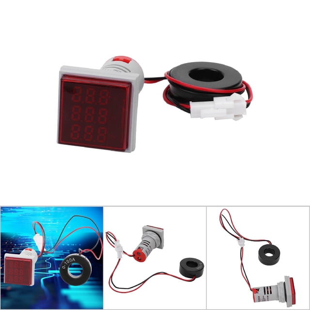 Medidor De Pantalla Digital De CA 3 En 1, Medición Amplia De Voltaje 50 500 V Corriente 0 100 A Frecuencia 0 99 Hz, Para Indicación De Señal